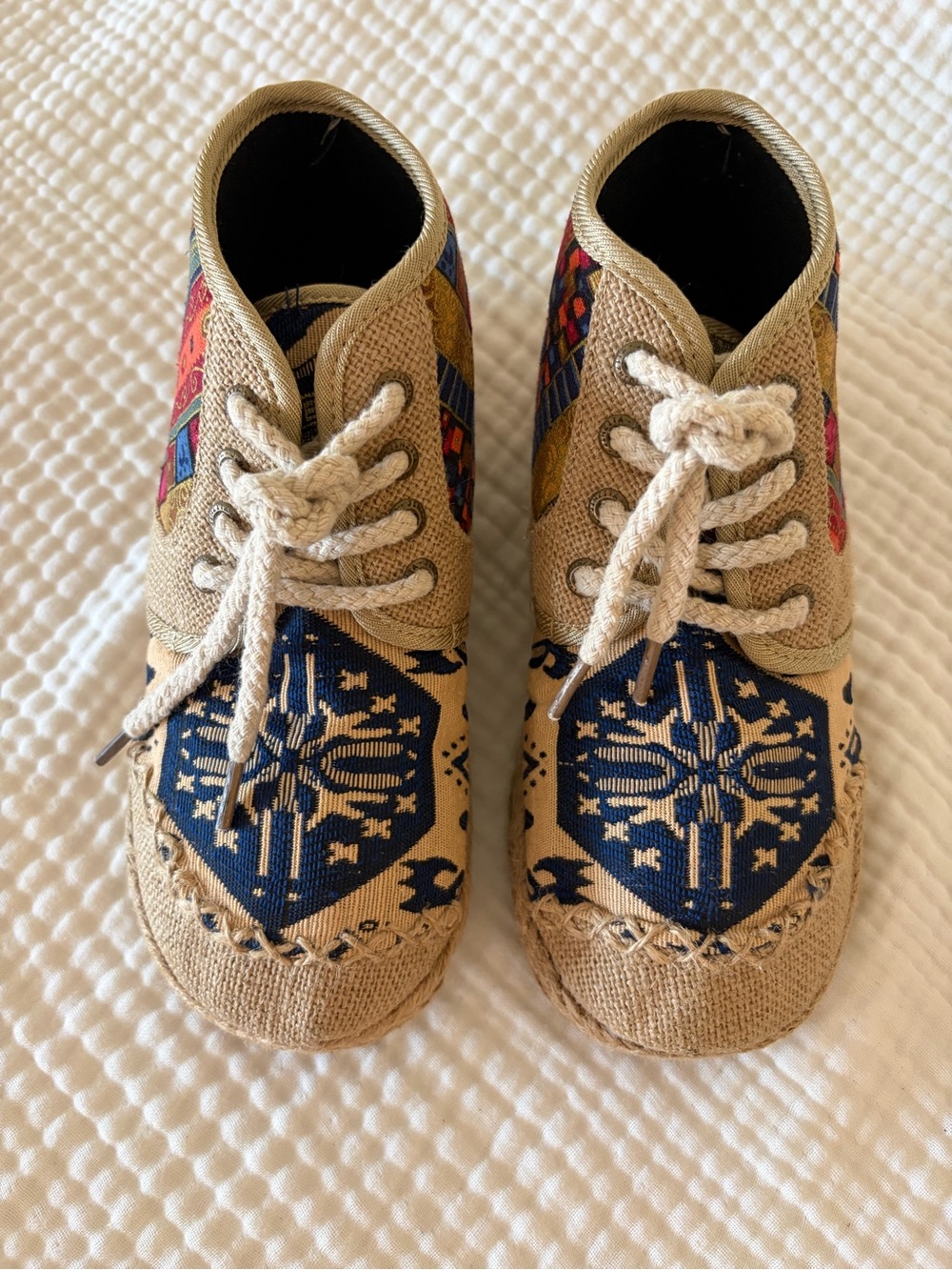 Boho Laceup Espadrille Shoes Peruvian Inspired Patterns Sz 7 Women’s